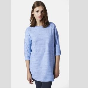 NEW topshop Space Dye Blue Tunic dress shirt XS